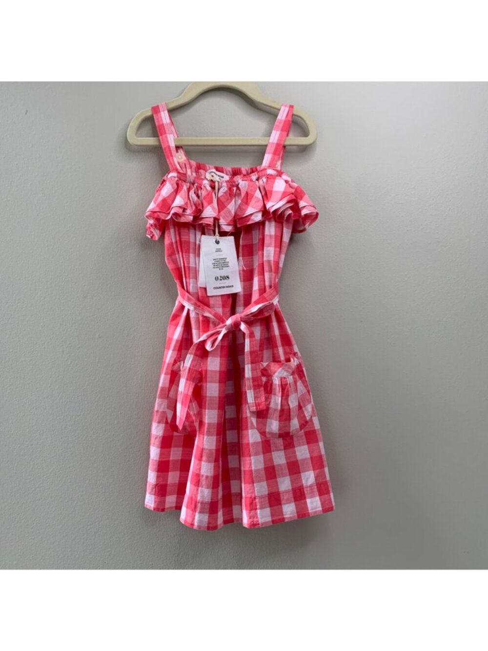 COUNTRY ROAD Red Gingham Sundress Girls 5 NWT Checks Ruffles Picnic Summer NEW - Picture 10 of 10